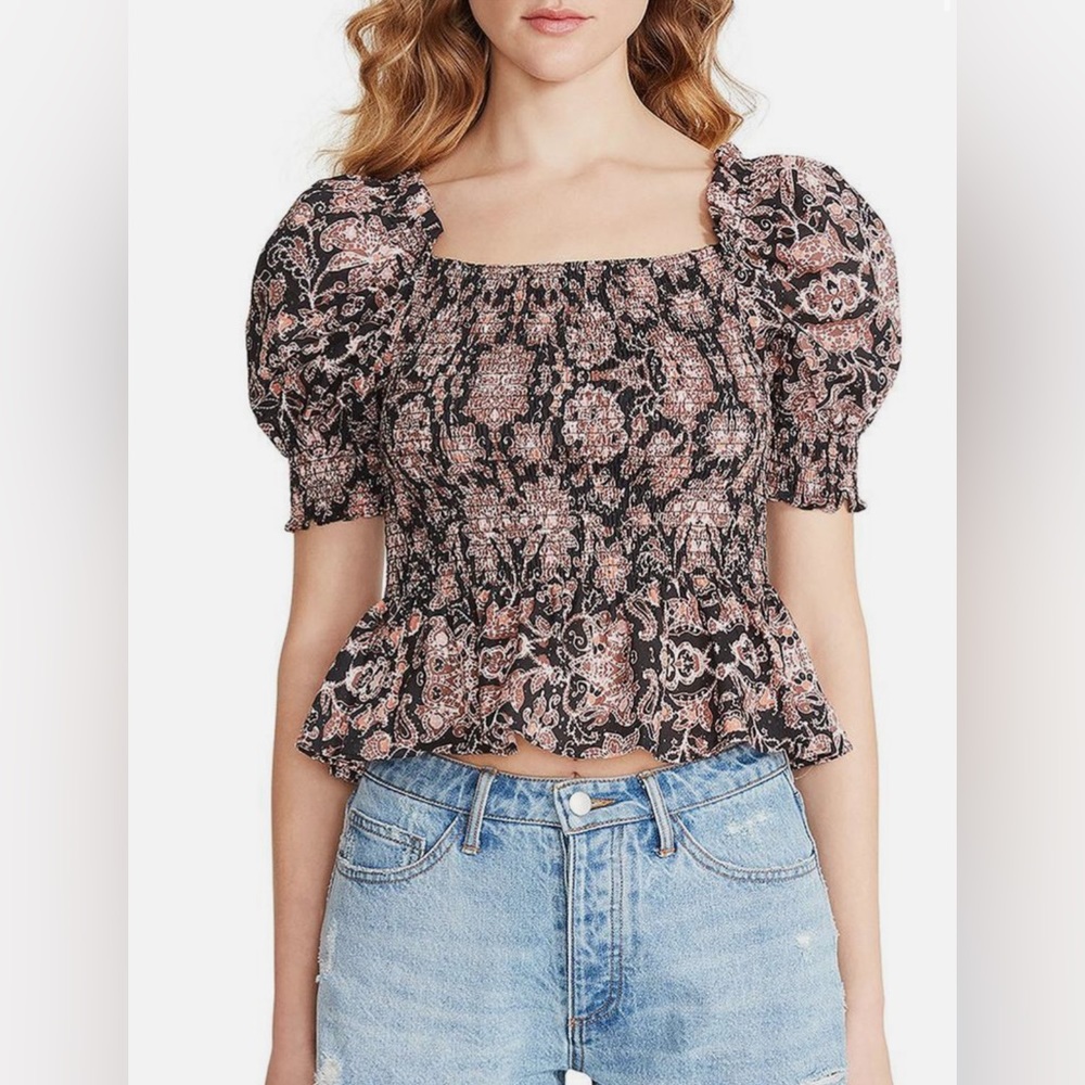 Paisley Cotton Peplum Smocked Top -So Cute! 🥰